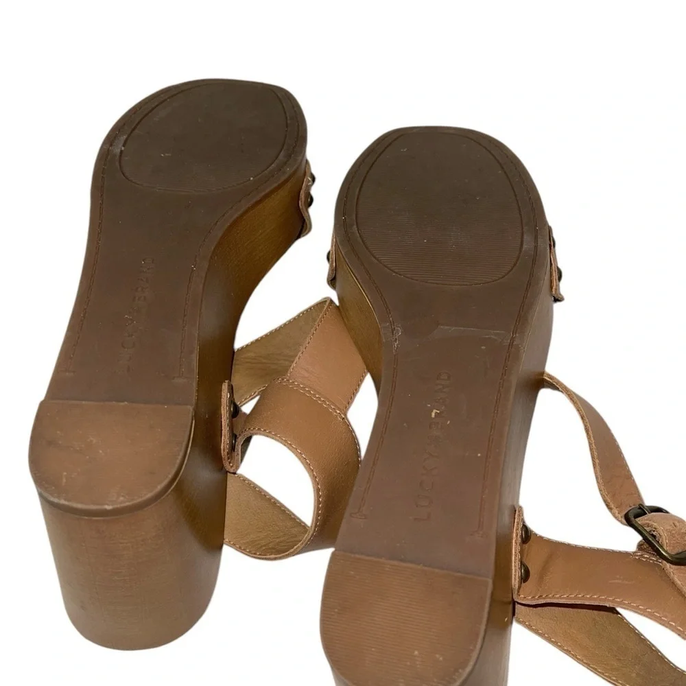 Lucky Brand Women's Shoes Size 8M Brown Leather "Zaidy" Platform Sandal - Picture 9 of 13